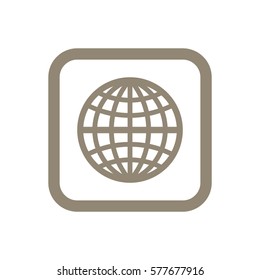 Globe  icon, isolated. Flat design.