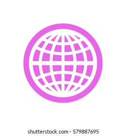 Globe  icon, isolated. Flat design.