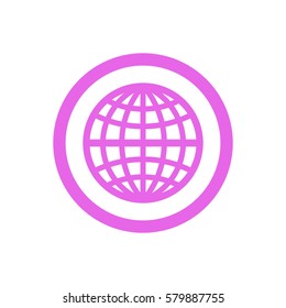 Globe  icon, isolated. Flat design.