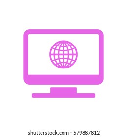 Globe  icon, isolated. Flat design.