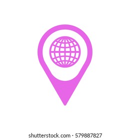 Globe  icon, isolated. Flat design.