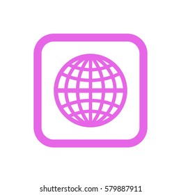 Globe  icon, isolated. Flat design.