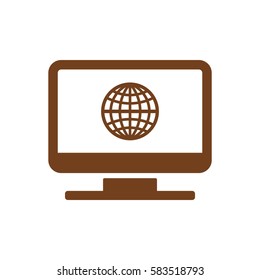 Globe  icon, isolated. Flat design.