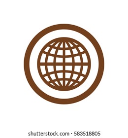 Globe  icon, isolated. Flat design.