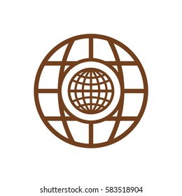 Globe  icon, isolated. Flat design.