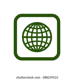 Globe  icon, isolated. Flat design.