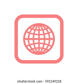 Globe  icon, isolated. Flat design.