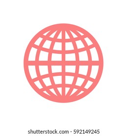 Globe  icon, isolated. Flat design.