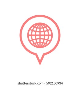 Globe  icon, isolated. Flat design.