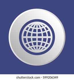 Globe  icon, isolated. Flat design.