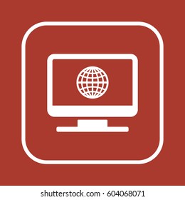 Globe  icon, isolated. Flat design.