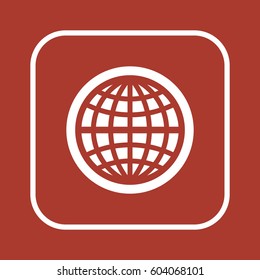 Globe  icon, isolated. Flat design.