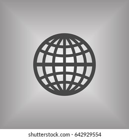 Globe  icon, isolated. Flat design.