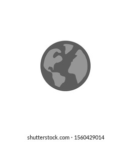 Globe icon isolated flat style. Globe icon flat style in black color vector illustration on white background