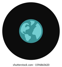 Globe icon isolated flat style. Globe icon flat style in black color vector illustration on white background