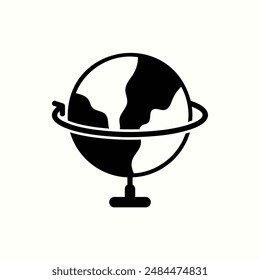 globe icon, isolated glyph icon theme back to school