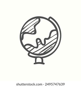 icono de globo, aislado icono dibujado a mano tema aprendizaje