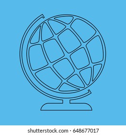 Globe Icon  isolated on a blue background