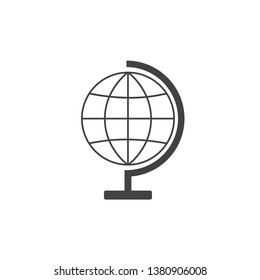 Globe icon isolated on white background. Earth sign. Vector flat design