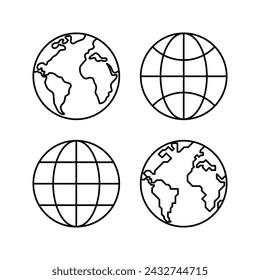 Icono de globo aislado sobre fondo blanco.