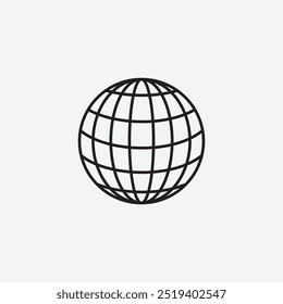 Ícone de globo isolado no plano de fundo branco