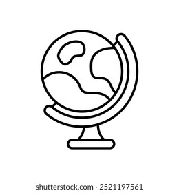 Globe icon isolated on a white background. Vector illustration.