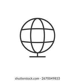 Globe icon isolated on white background. Education symbol modern, simple, vector, icon for website design, mobile app, ui. Vector Illustration