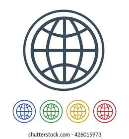 globe icon isolated on white background. vector illustration icon