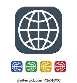 globe icon isolated on white background. vector illustration icon