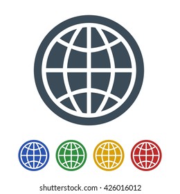 globe icon isolated on white background. vector illustration icon