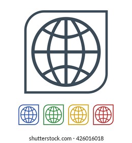 globe icon isolated on white background. vector illustration icon