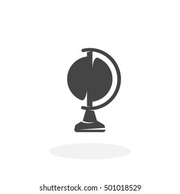 Globe icon isolated on white background. Flat design style. Modern vector pictogram for web graphics - stock vector