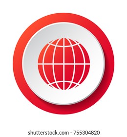 Globe - icon isolated on white background. Vector.
