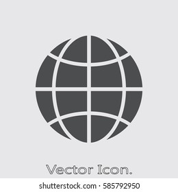 The globe icon isolated sign symbol and flat style for app, web and digital design. Vector illustration.