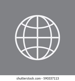 The globe icon isolated sign symbol and flat style for app, web and digital design. Vector illustration.
