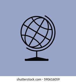 The globe icon isolated sign symbol and flat style for app, web and digital design. Vector illustration.