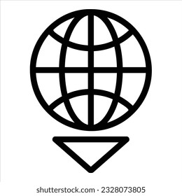 globe icon with isolated vektor and transparent background