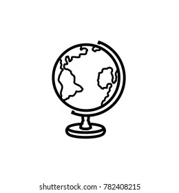 Globe Icon Line Art