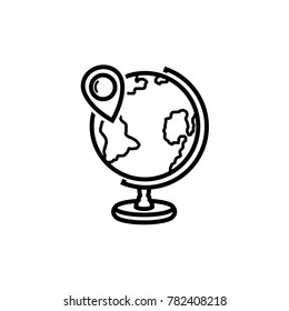 globe icon line art
