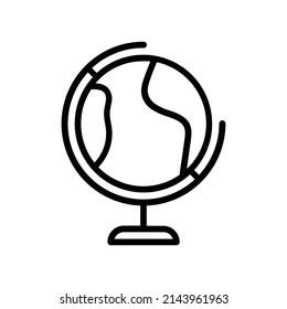 Globe Icon. Line Art Style Design Isolated On White Background