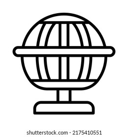 Globe Icon. Line Art Style Design Isolated On White Background