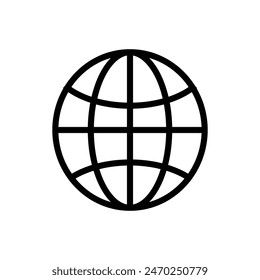Globe icon line design template isolated