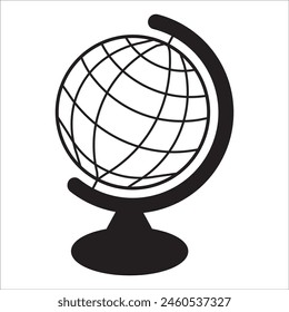 globe icon in line and flat style