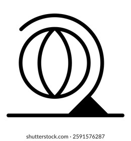 Globe icon in line style with editable stroke. Earth model icon in line style with editable stroke