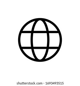 Globe icon in line style. Internet, global communication, connection sign. World, Earth symbol for perfect web and mobile application design.