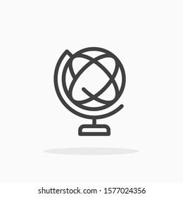 Globe icon in line style. For your design, logo. Vector illustration. Editable Stroke.