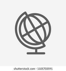 Globe icon line symbol. Isolated vector illustration of  icon sign concept for your web site mobile app logo UI design.