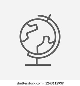 Globe icon line symbol. Isolated vector illustration of  icon sign concept for your web site mobile app logo UI design.