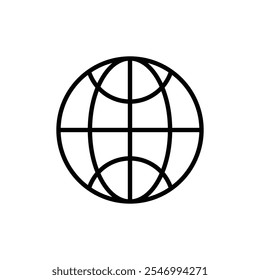 Globe icon linear logo isolated