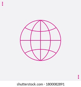 Globe icon. Linear style. Isolated vector.